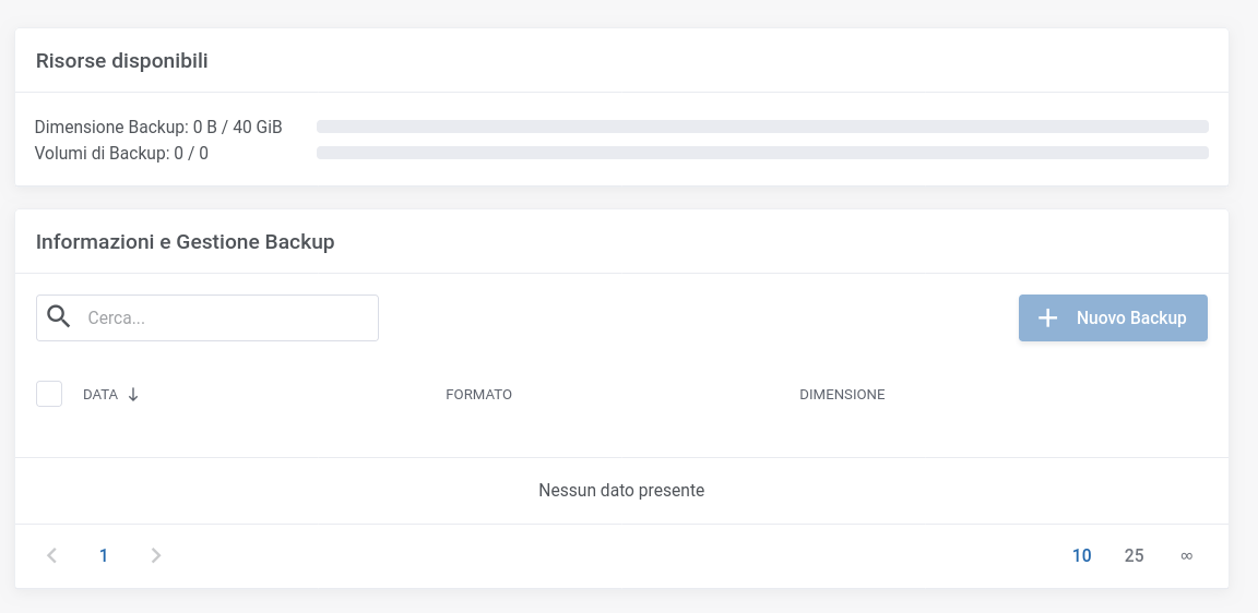 Configurazione backup automatici e snapshot istantanee VM