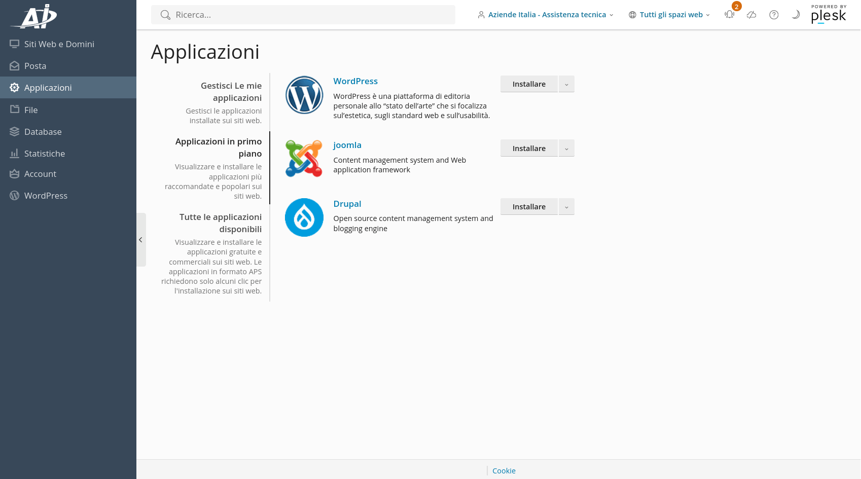 Installazione automatica CMS