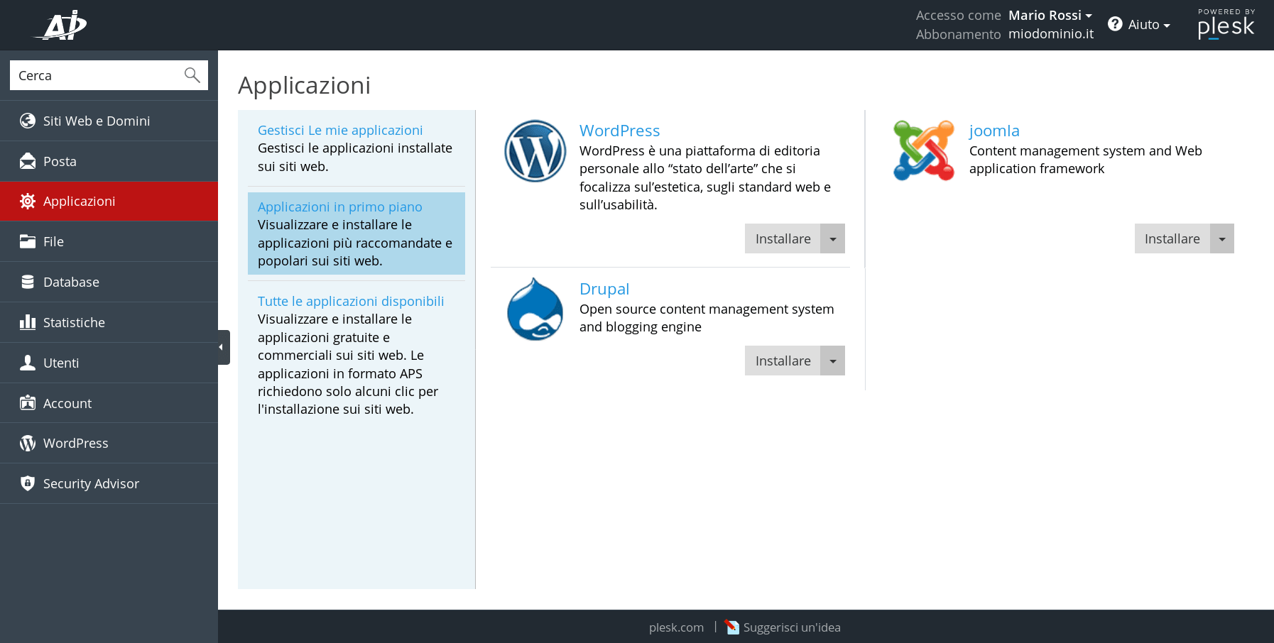 Installazione automatica Wordpress