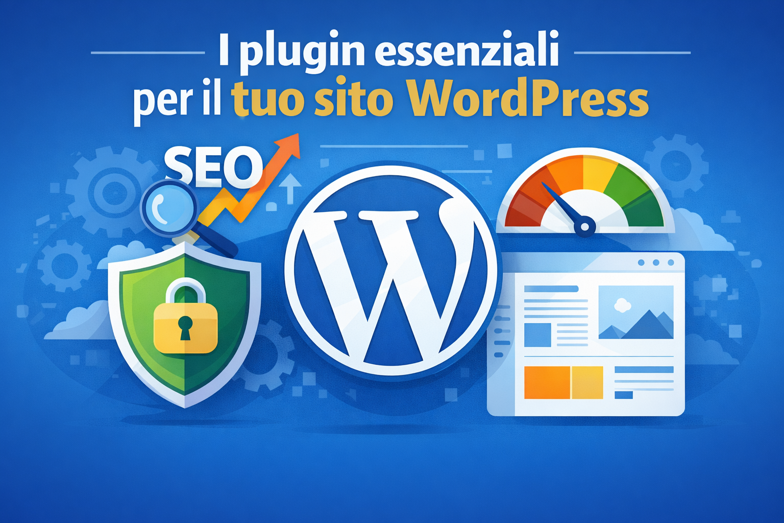 I plugin essenziali per WordPress: sicurezza, SEO e ottimizzazione della velocità del sito.