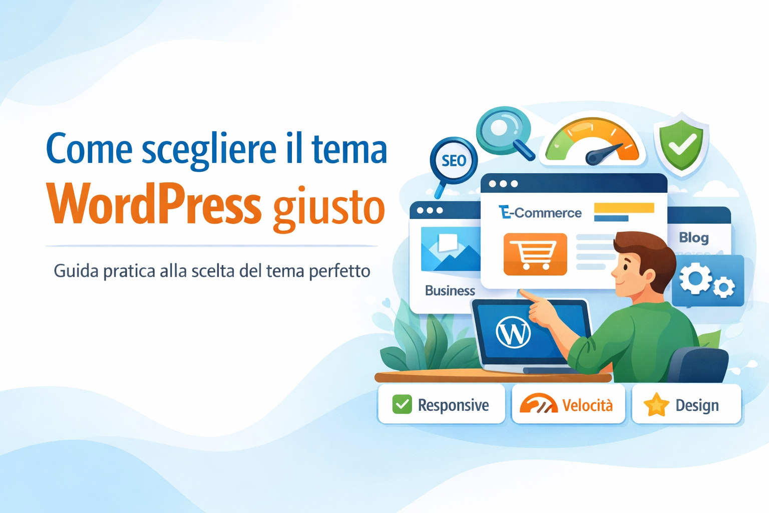 Come scegliere il tema WordPress giusto per il tuo sito: guida visiva su design, velocità, compatibilità e personalizzazione