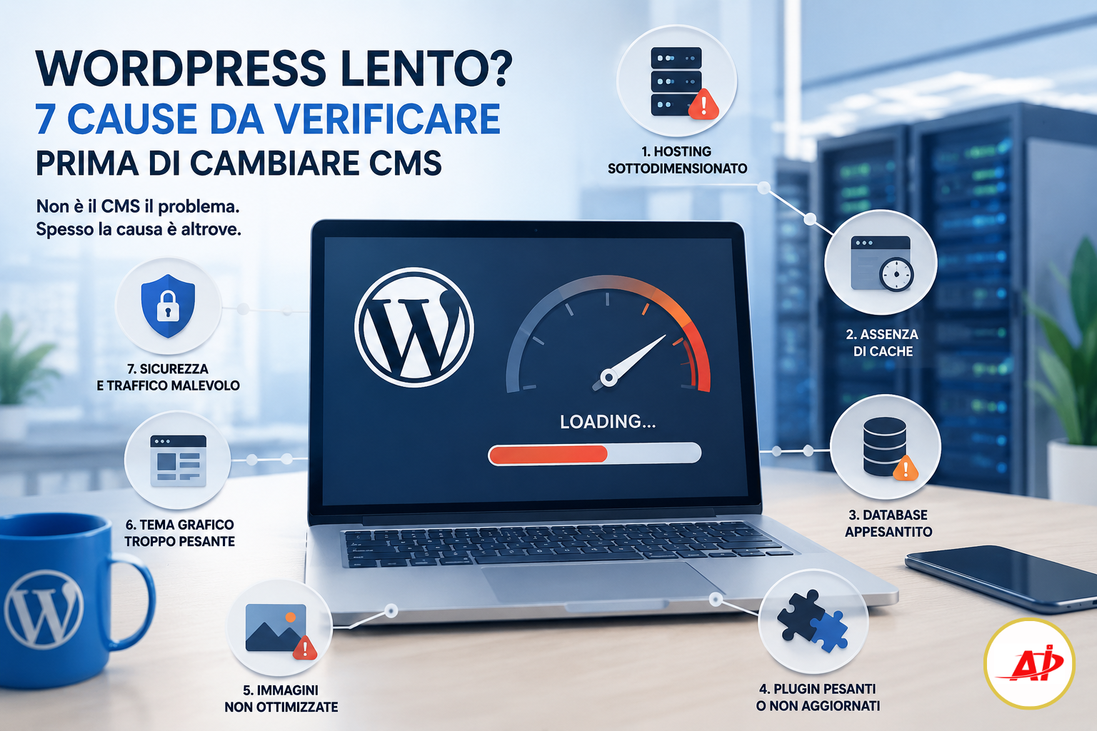 WordPress lento: le principali cause di rallentamento tra hosting, plugin e configurazione server